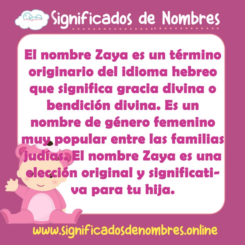 Significado y origen del nombre Zaya