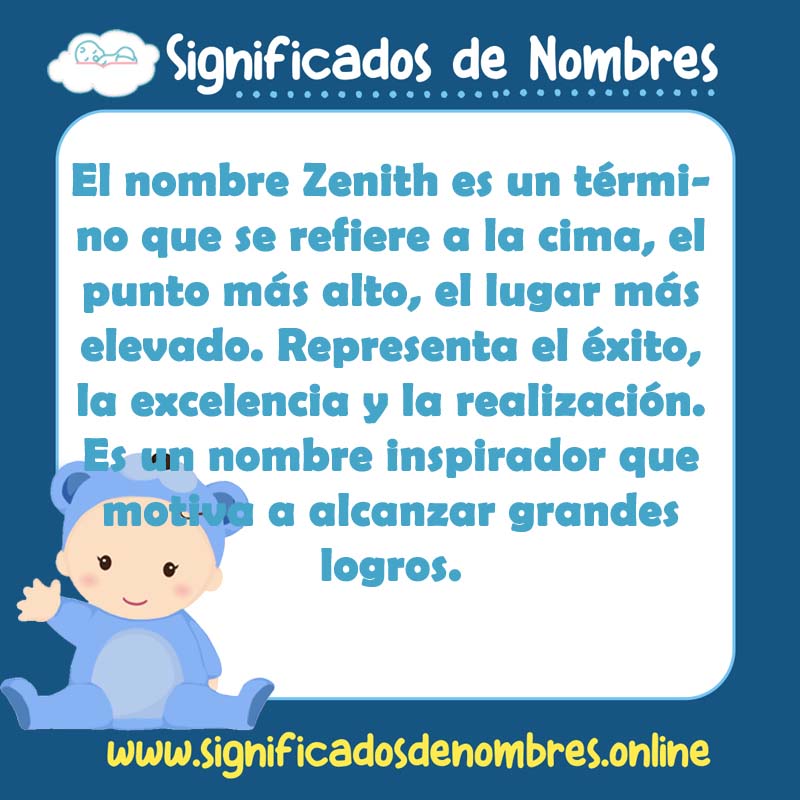 Significado y origen del nombre Zenith