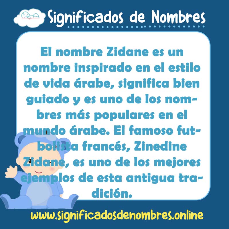 Significado y origen del nombre Zidane