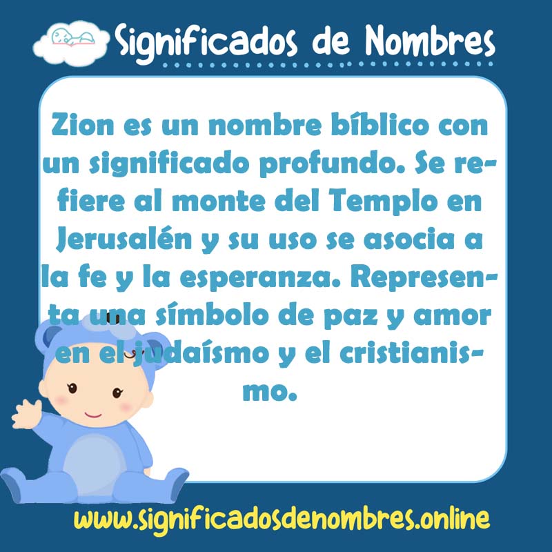 Significado y origen del nombre Zion