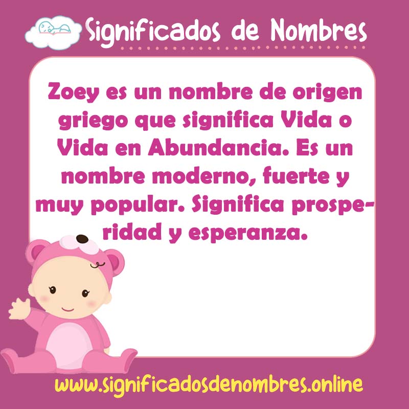 Significado y origen del nombre Zoey