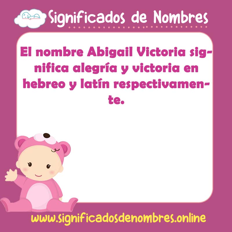 Significado y origen del nombre Abigail Victoria