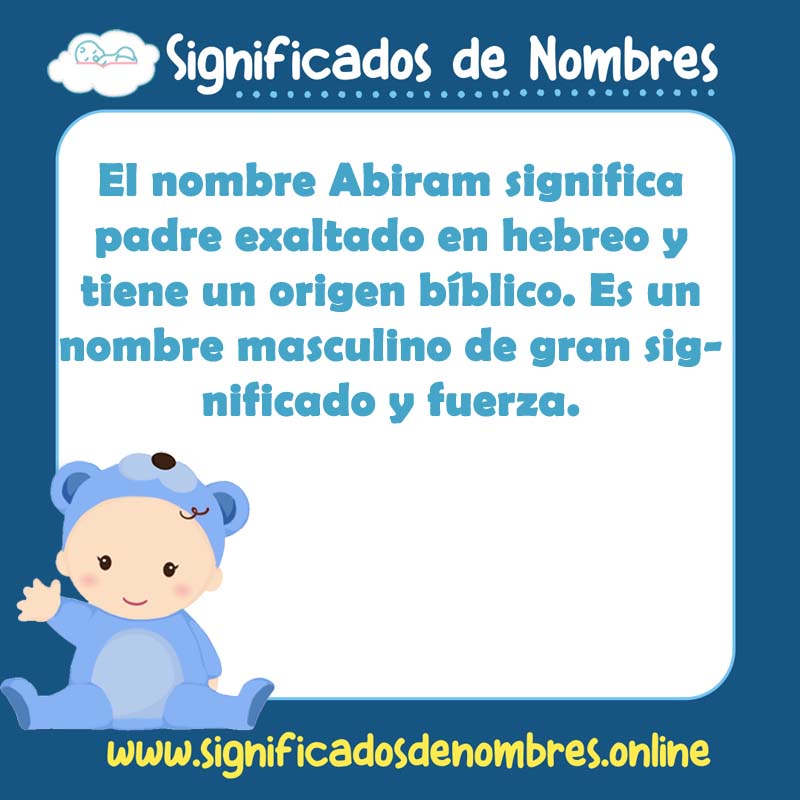 Significado y origen del nombre Abiram