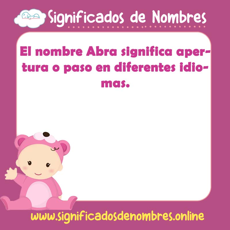 Significado y origen del nombre Abra