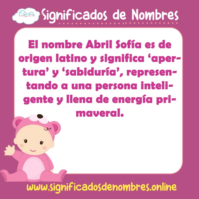Significado y origen del nombre Abril Sofia