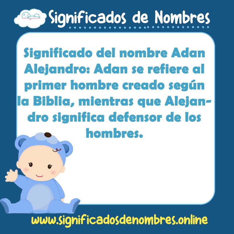 Significado y origen del nombre Adan Alejandro