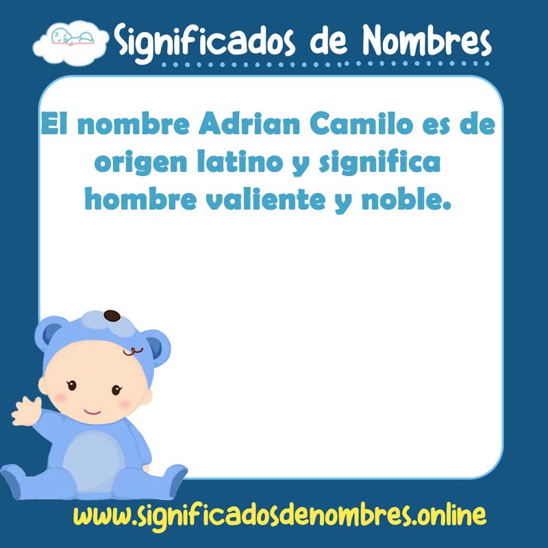 Significado y origen del nombre Adrian Camilo