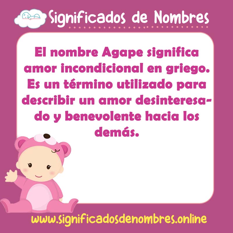 Significado y origen del nombre Agape