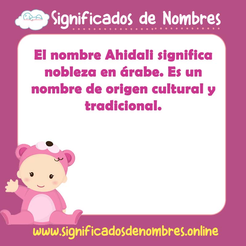 Significado y origen del nombre Ahidali