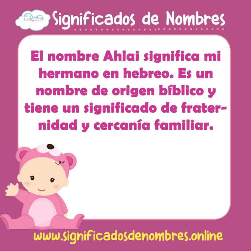 Significado y origen del nombre Ahlai