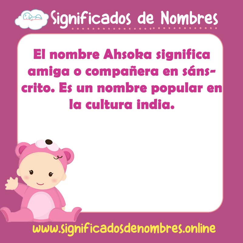 Significado y origen del nombre Ahsoka