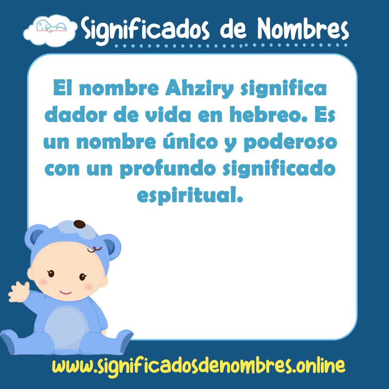 Significado y origen del nombre Ahziry