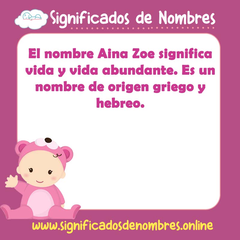 Significado y origen del nombre Aina Zoe