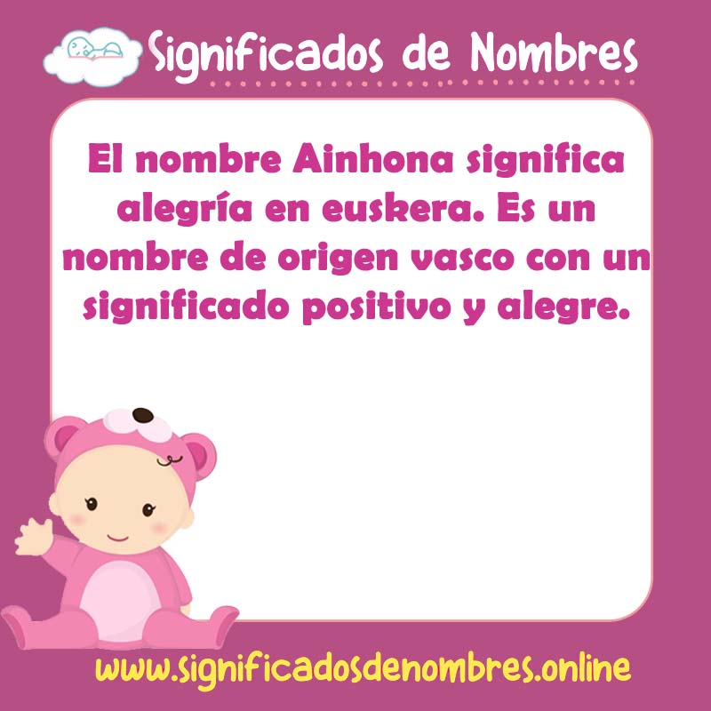 Significado y origen del nombre Ainhona