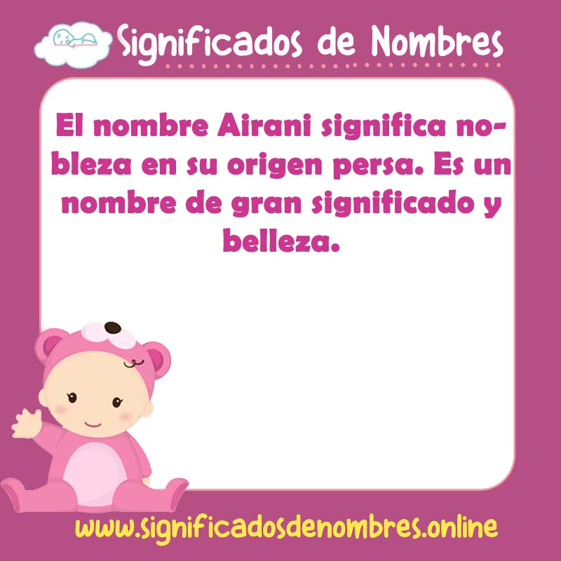 Significado y origen del nombre Airani