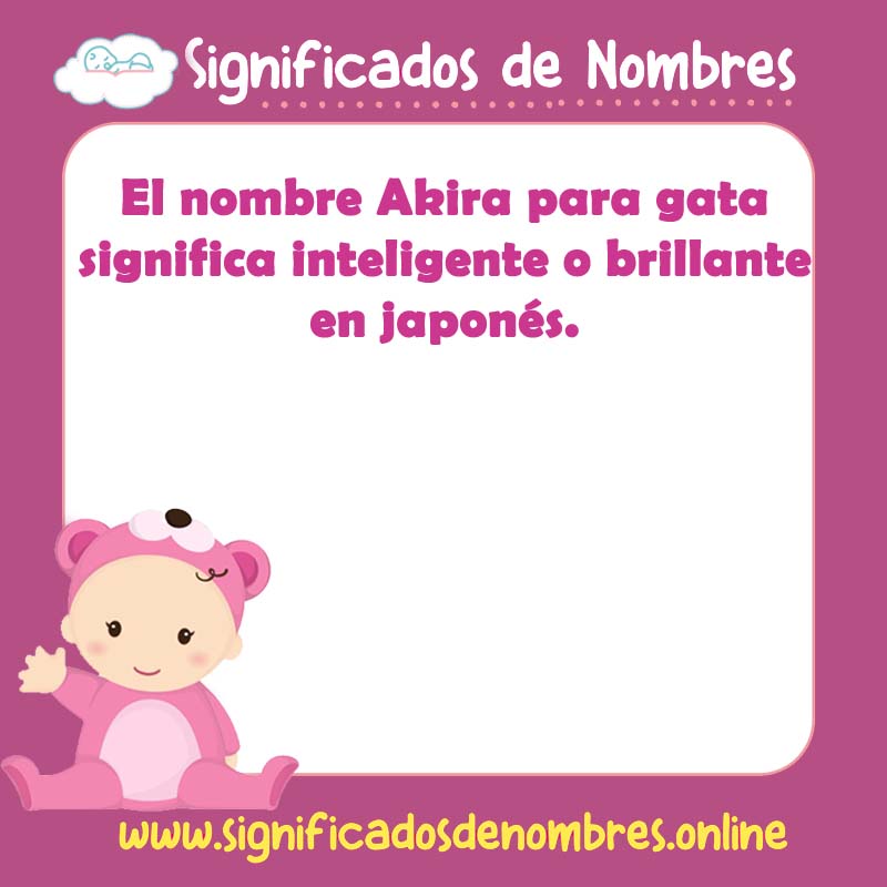 Significado y origen del nombre Akira Para Gata