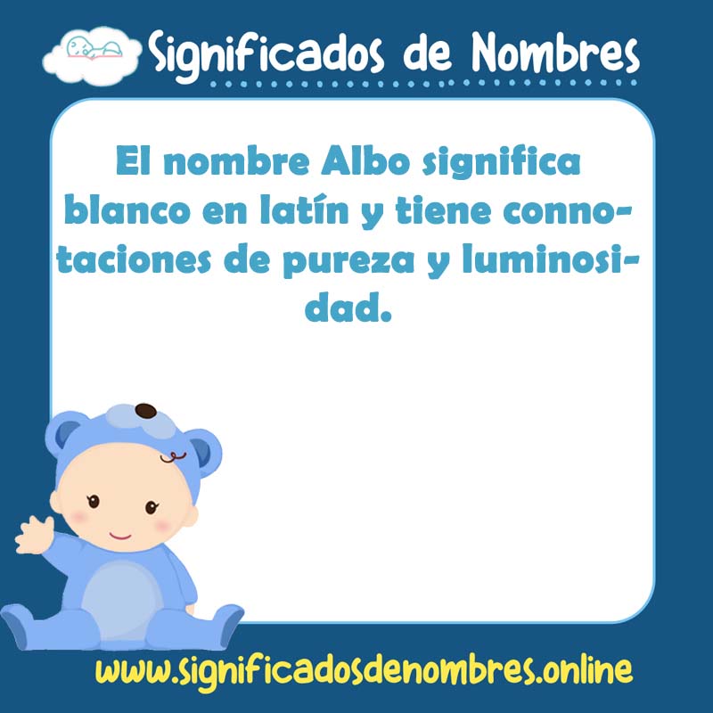 Significado y origen del nombre Albo