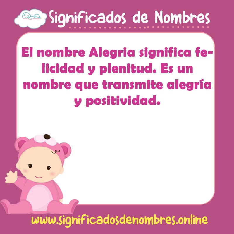Significado y origen del nombre Alegria