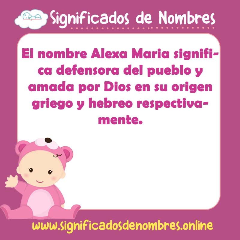 Significado y origen del nombre Alexa Maria