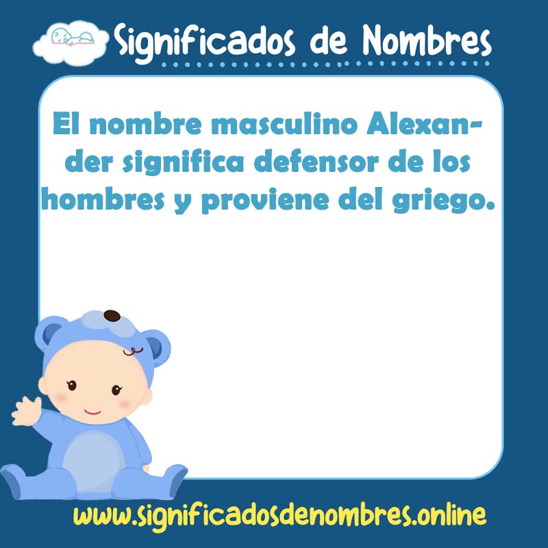 Significado y origen del nombre Alexander Masculino