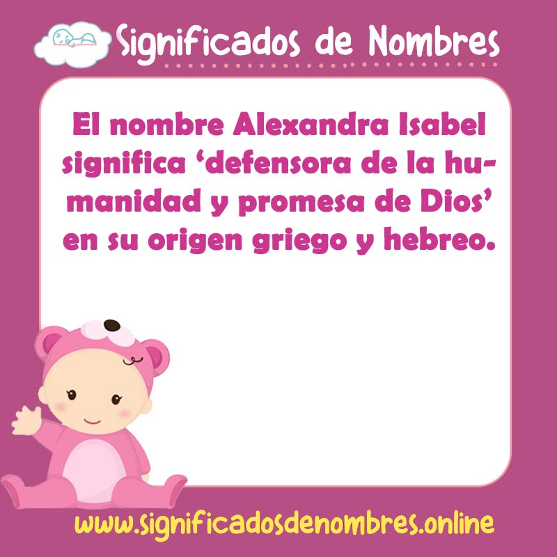 Significado y origen del nombre Alexandra Isabel