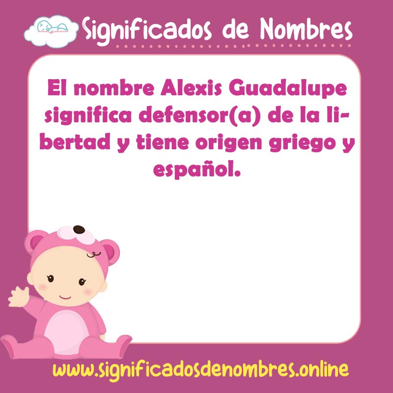 Significado y origen del nombre Alexis Guadalupe
