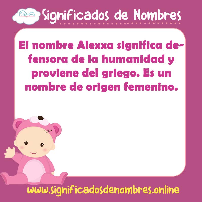 Significado y origen del nombre Alexxa
