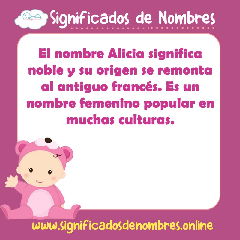 Significado y origen del nombre Alicia En