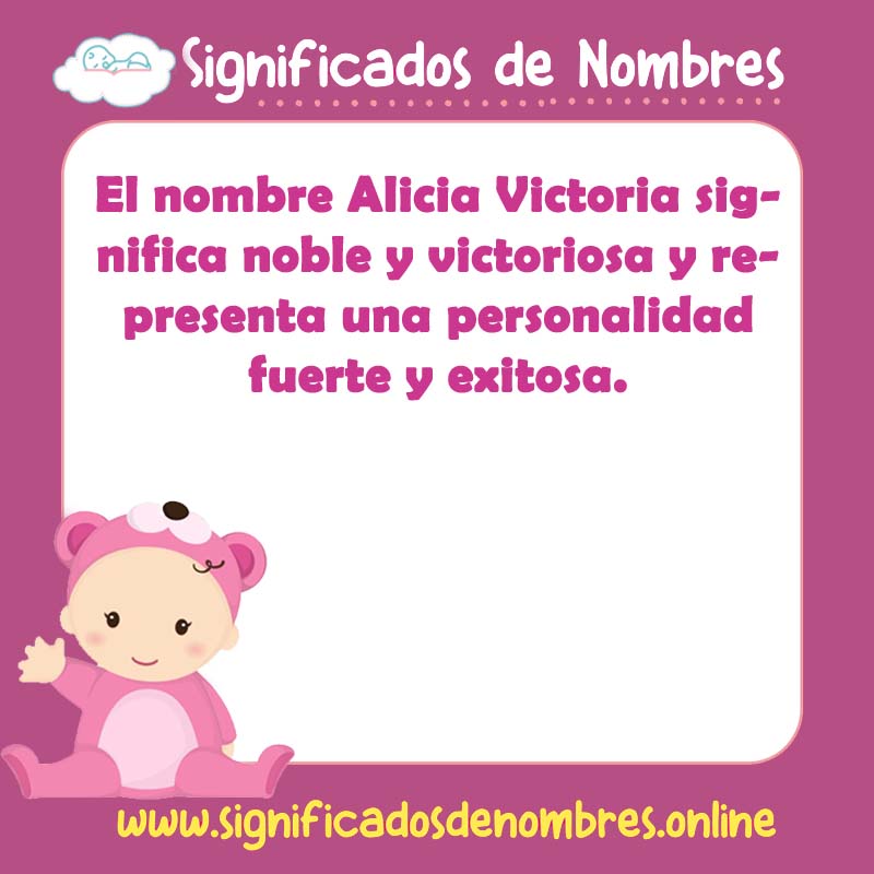 Significado y origen del nombre Alicia Victoria
