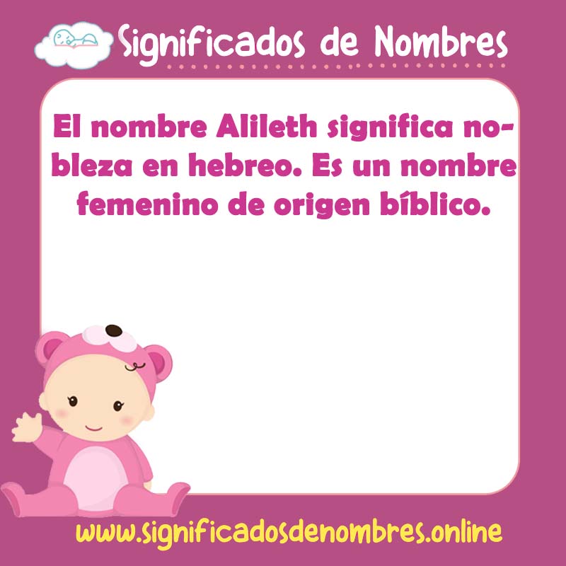 Significado y origen del nombre Alileth