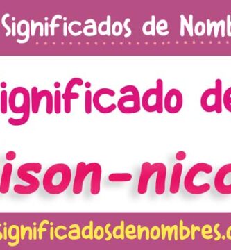 Significado de Alison Nicole
