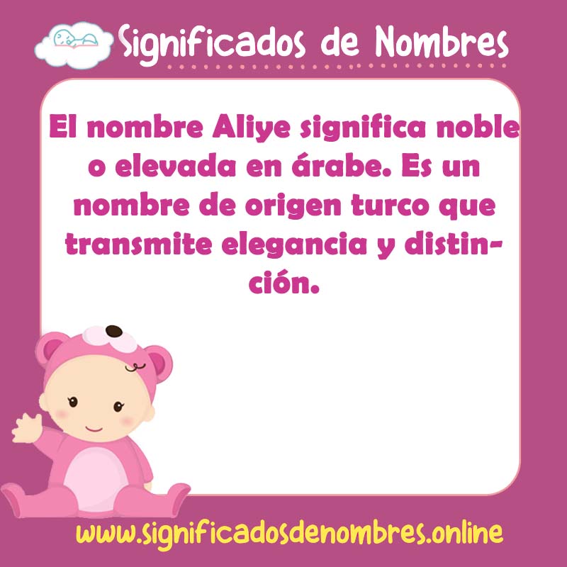 Significado y origen del nombre Aliye