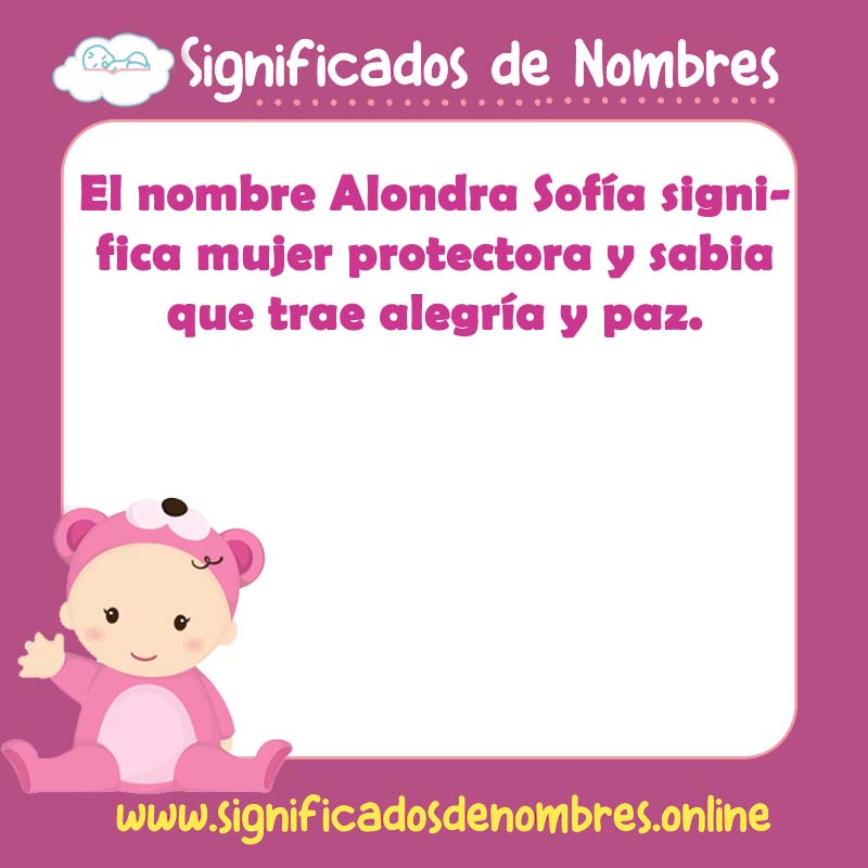 Significado y origen del nombre Alondra Sofia
