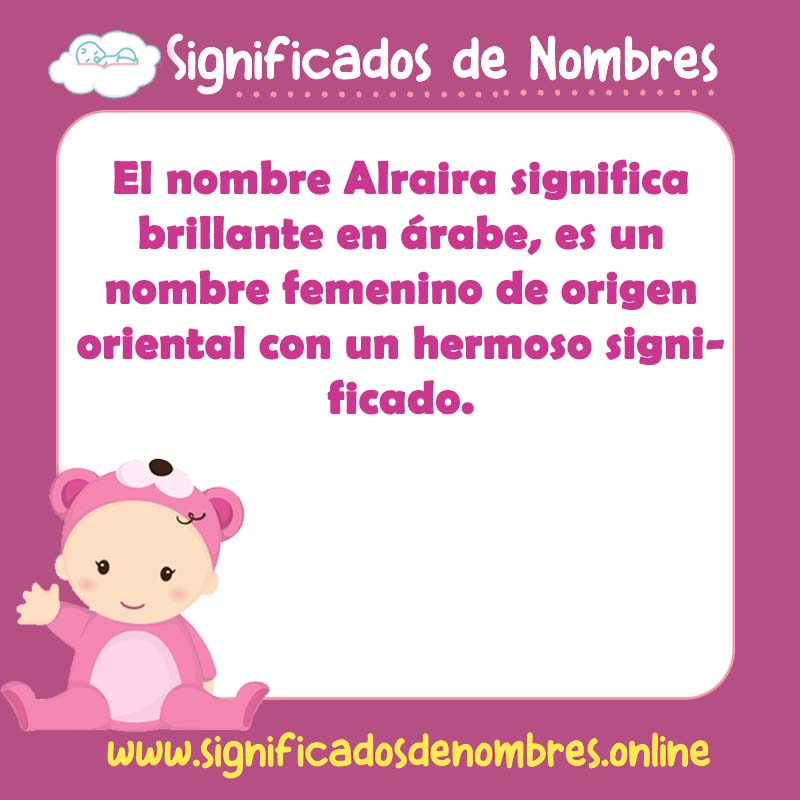 Significado y origen del nombre Alraira