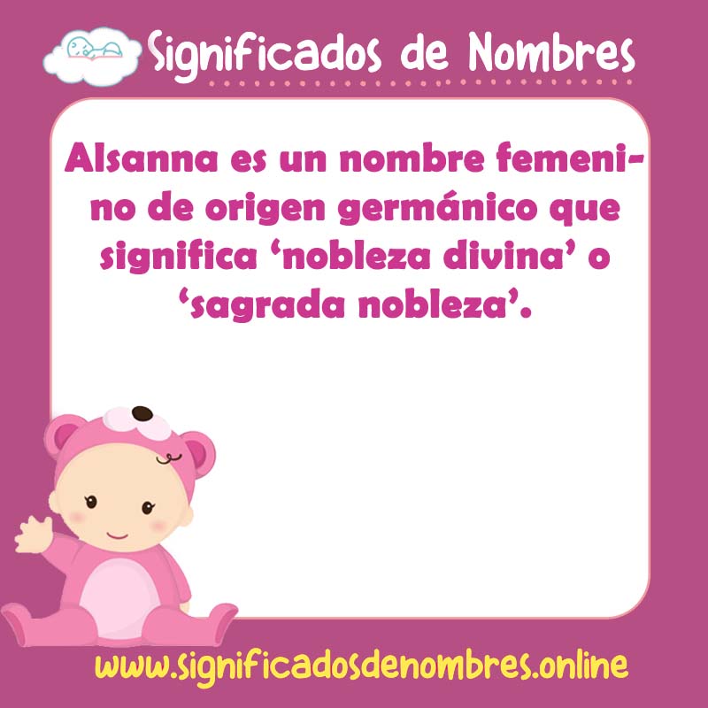 Significado y origen del nombre Alsanna