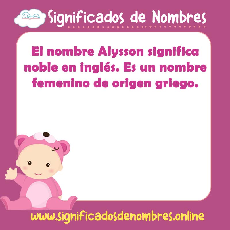 Significado y origen del nombre Alysson