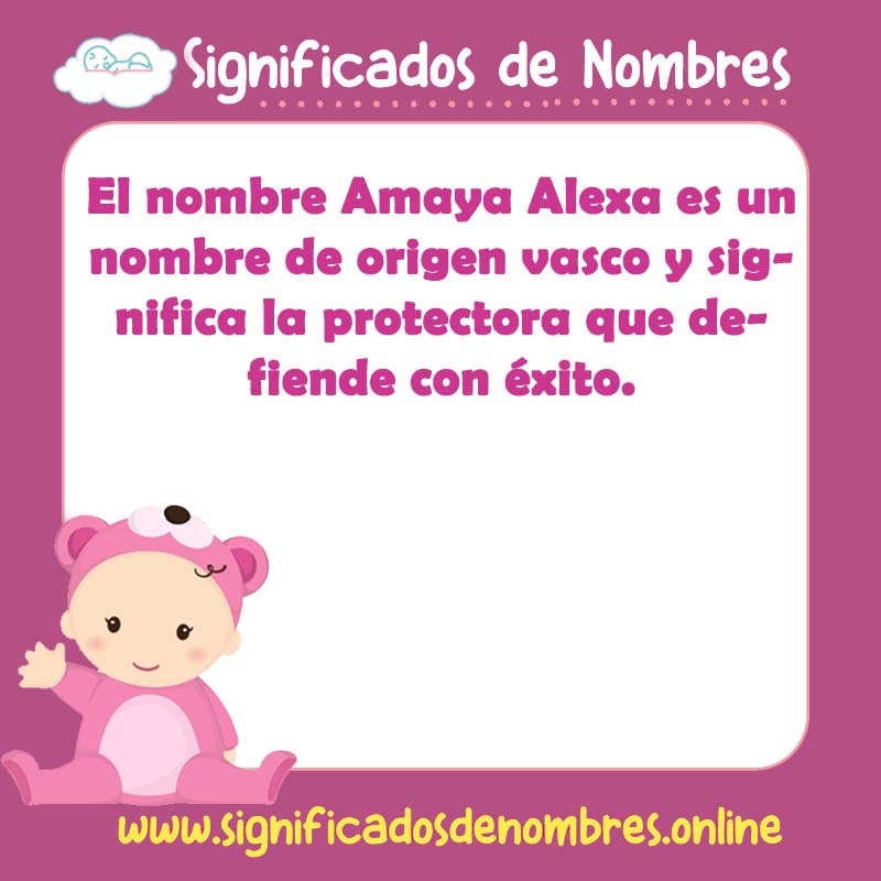 Significado y origen del nombre Amaya Alexa