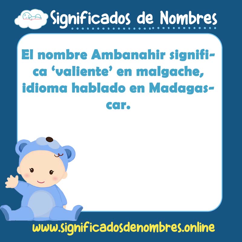 Significado y origen del nombre Ambanahir