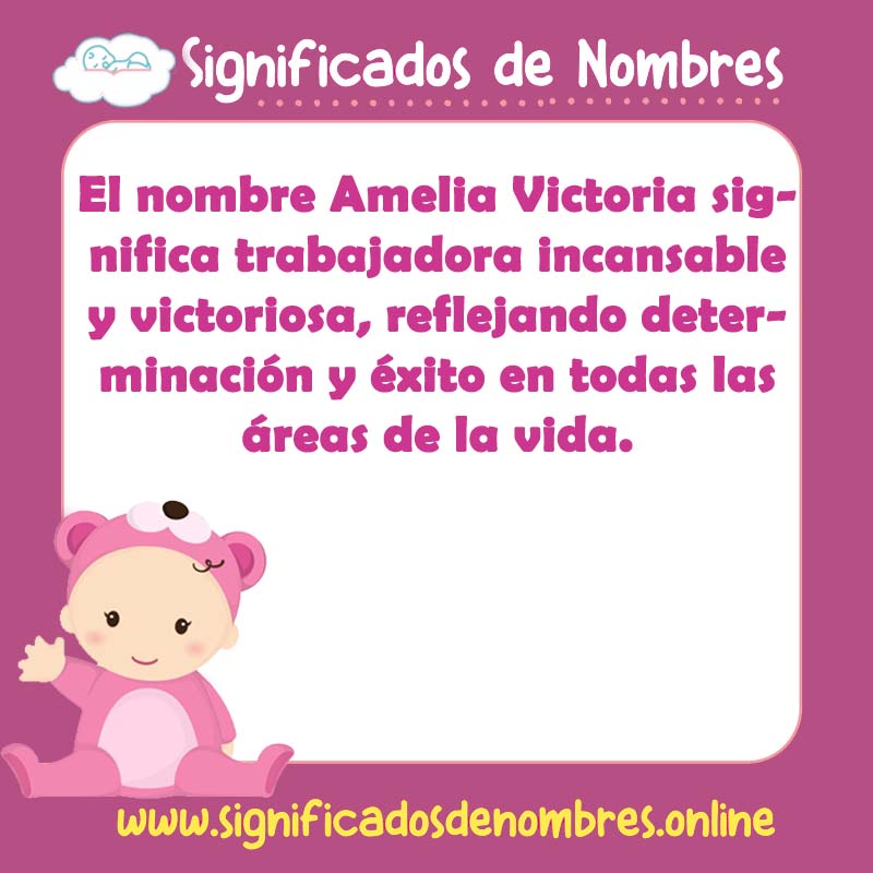 Significado y origen del nombre Amelia Victoria
