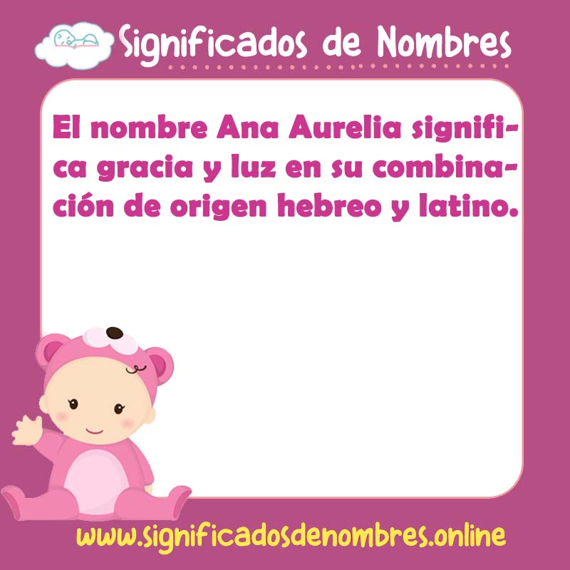 Significado y origen del nombre Ana Aurelia