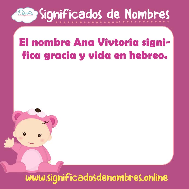 Significado y origen del nombre Ana Vivtoria