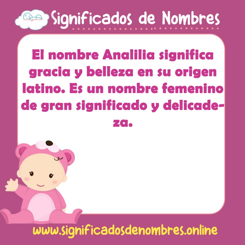 Significado y origen del nombre Analilia