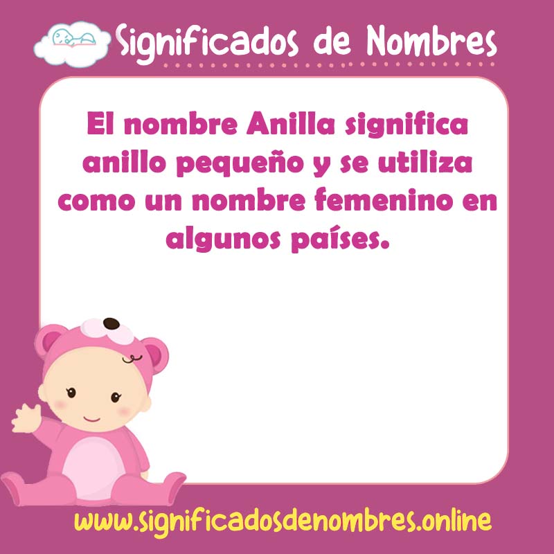 Significado y origen del nombre Anilla