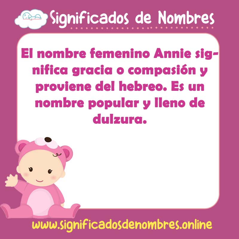 Significado y origen del nombre Annie Femenino
