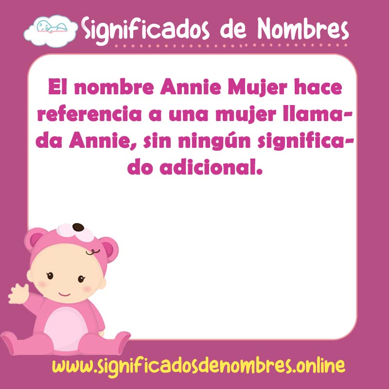 Significado y origen del nombre Annie Mujer