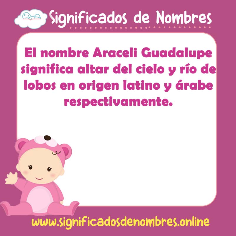 Significado y origen del nombre Araceli Guadalupe