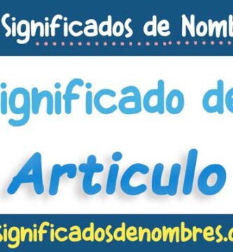 Significado de Articulo