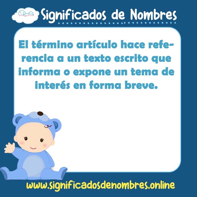 Significado y origen del nombre Articulo